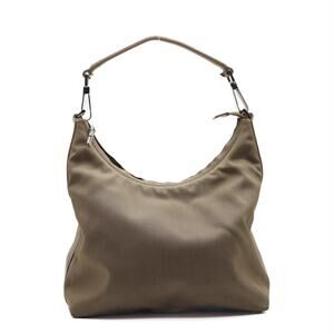 Gucci Nylon Canvas Olive Green Hobo Shoulder Bag